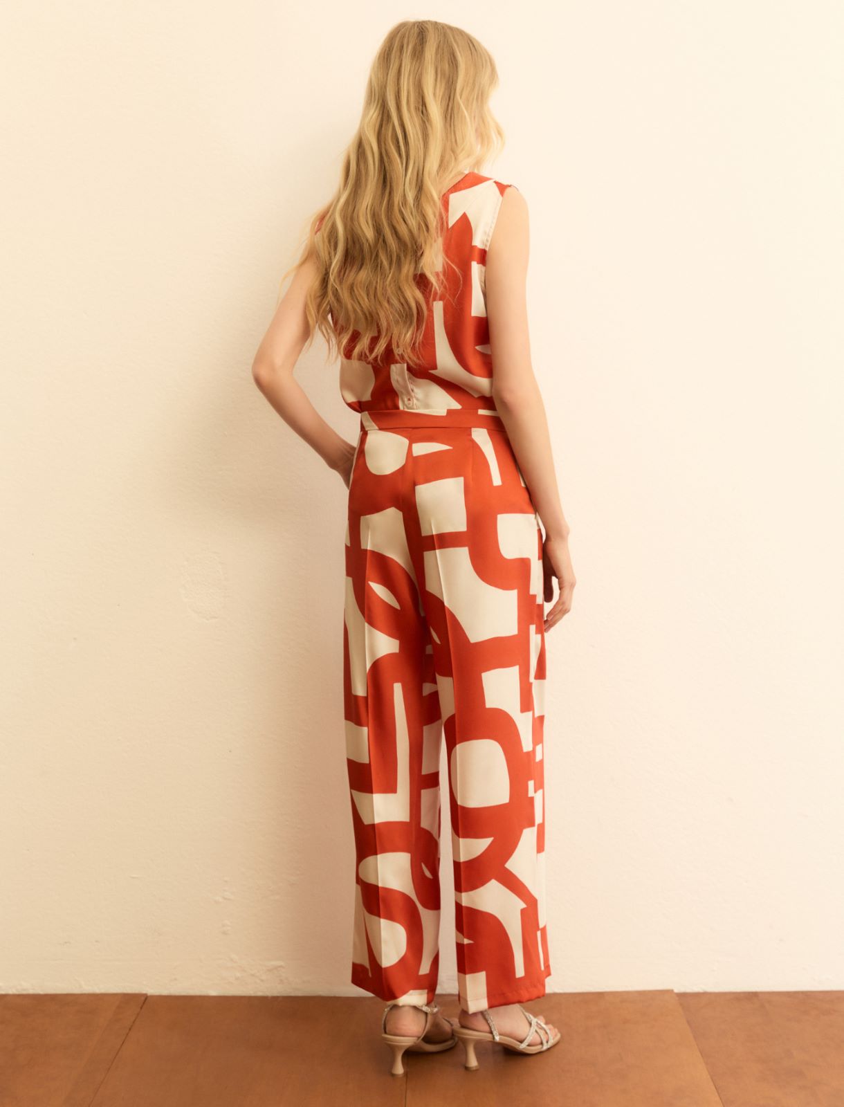 Printed twill trousers - GERANIUM RED - Emme - 3