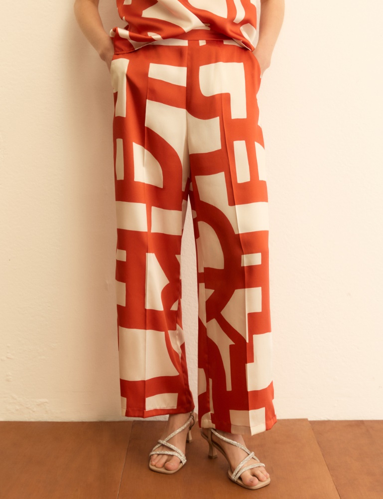 Printed twill trousers - Emme - 5