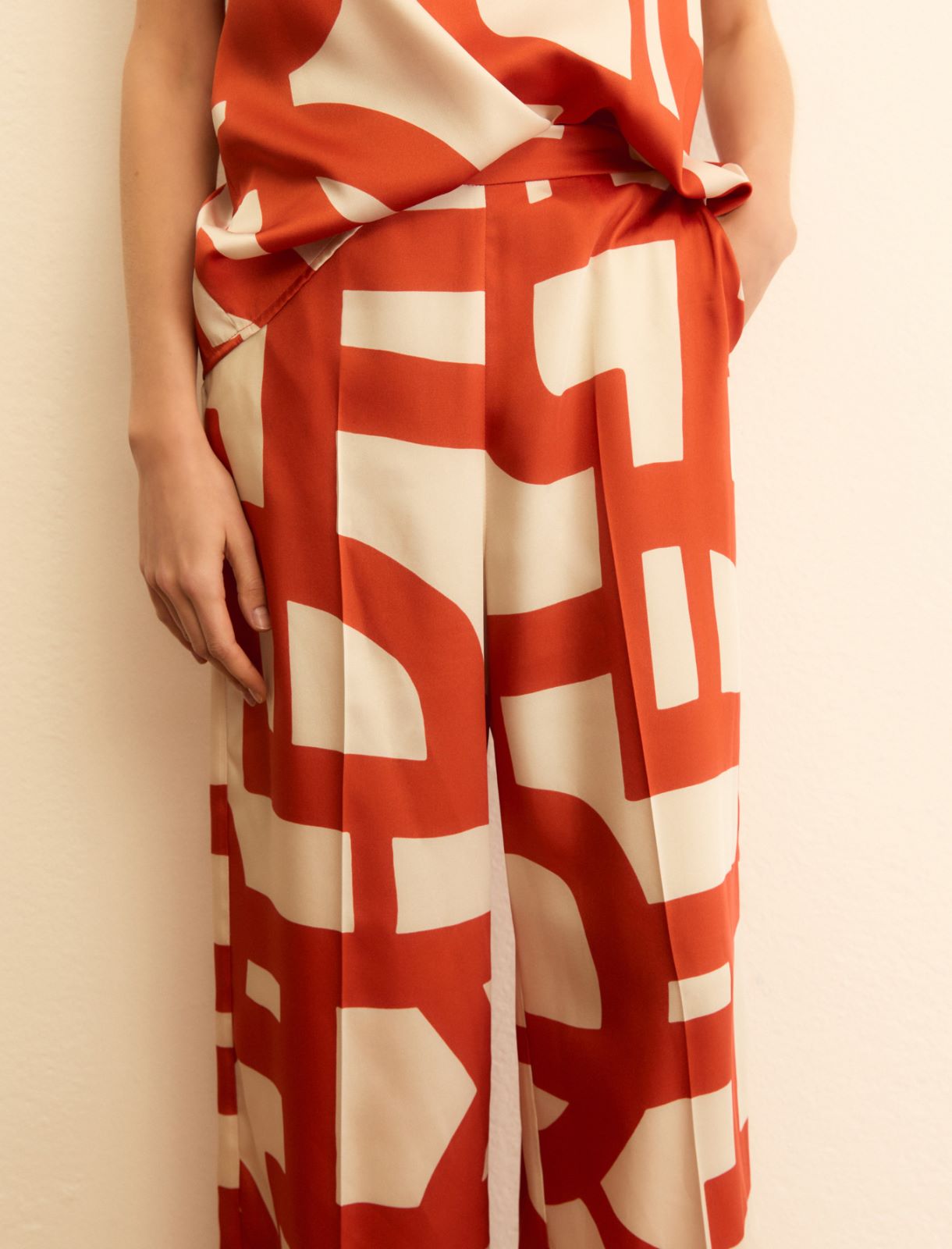 Printed twill trousers - GERANIUM RED - Emme - 6