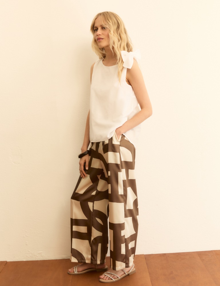 Printed twill trousers - Emme - 4