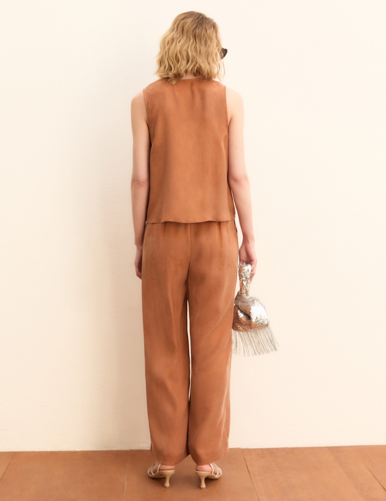 Lyocell wide-leg trousers - Emme - 4