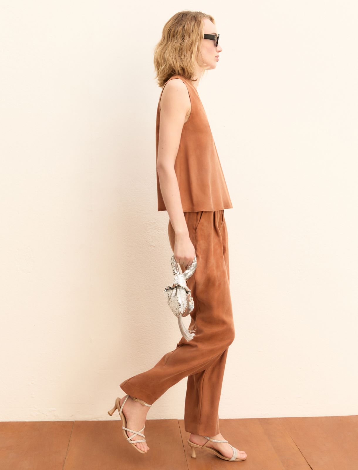 Pantalone wide leg in lyocell - TERRA - Emme