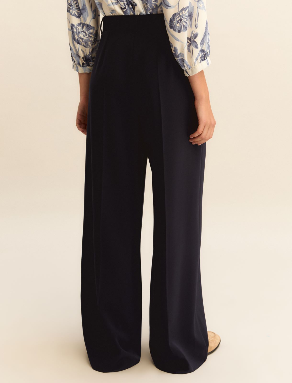 Wide-fit stretch twill trousers - NAVY - Emme - 3