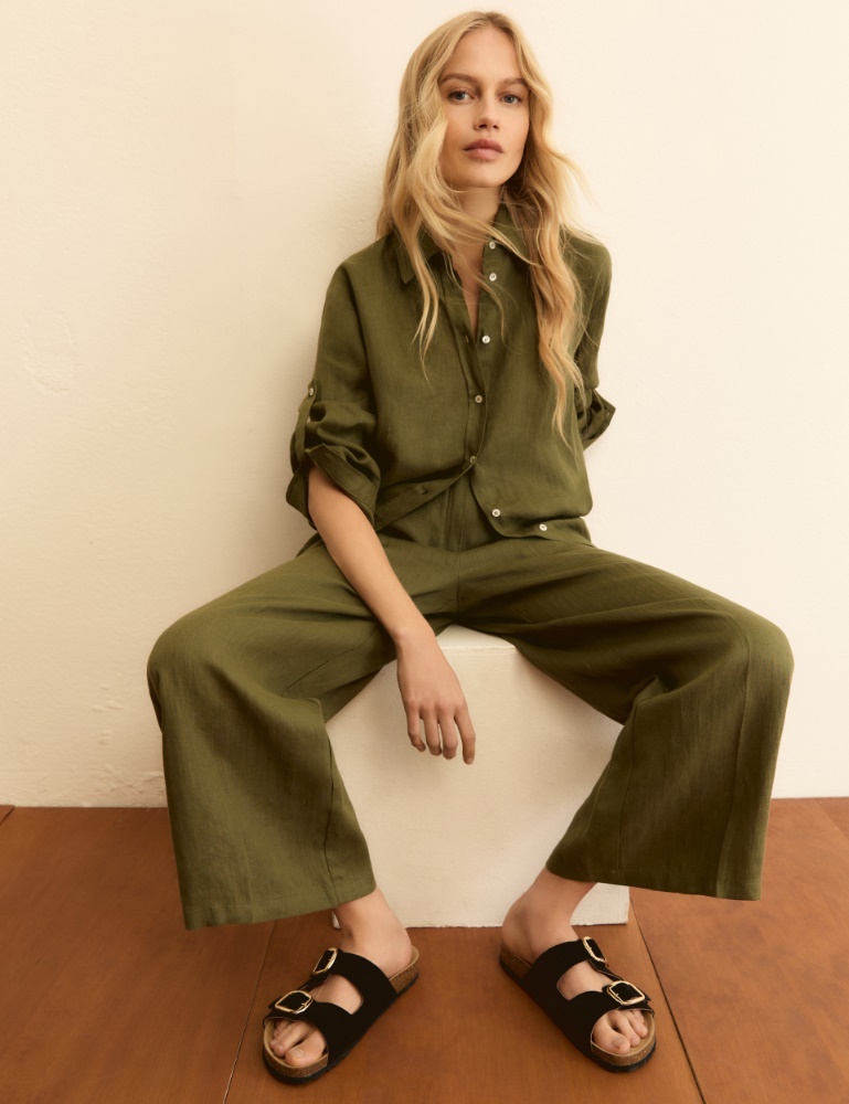 Straight linen trousers - Emme