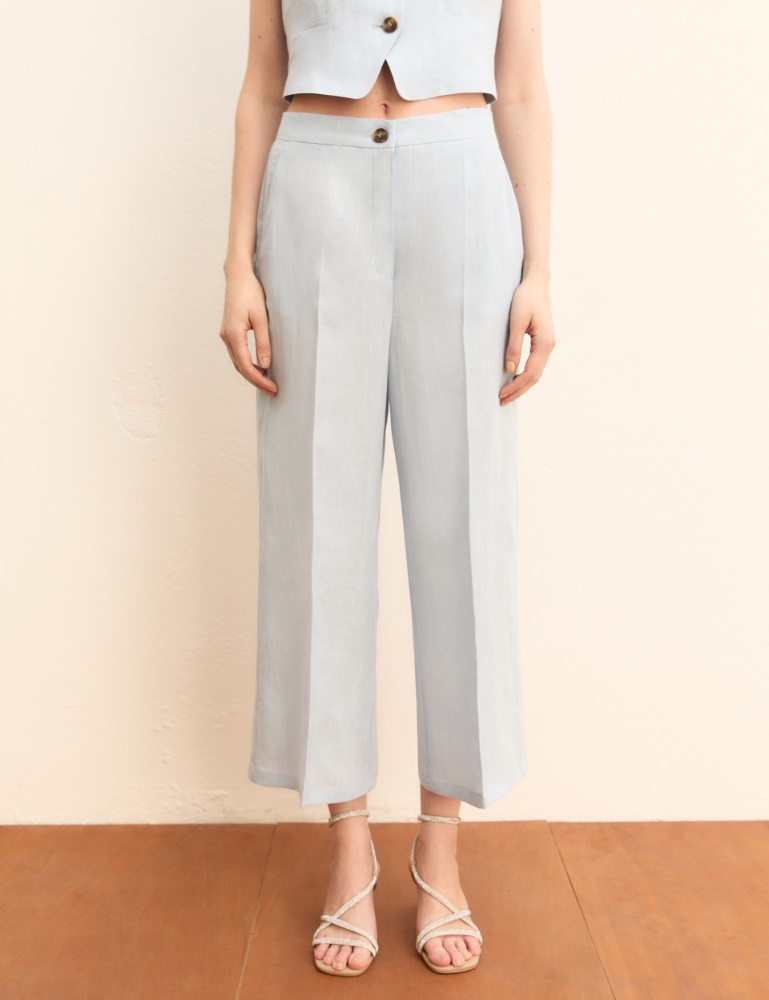 Straight linen trousers - Emme - 3