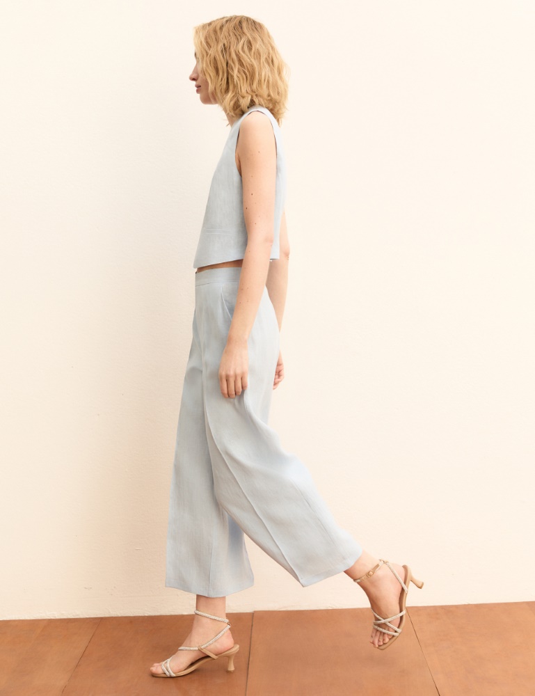 Straight linen trousers - Emme - 2
