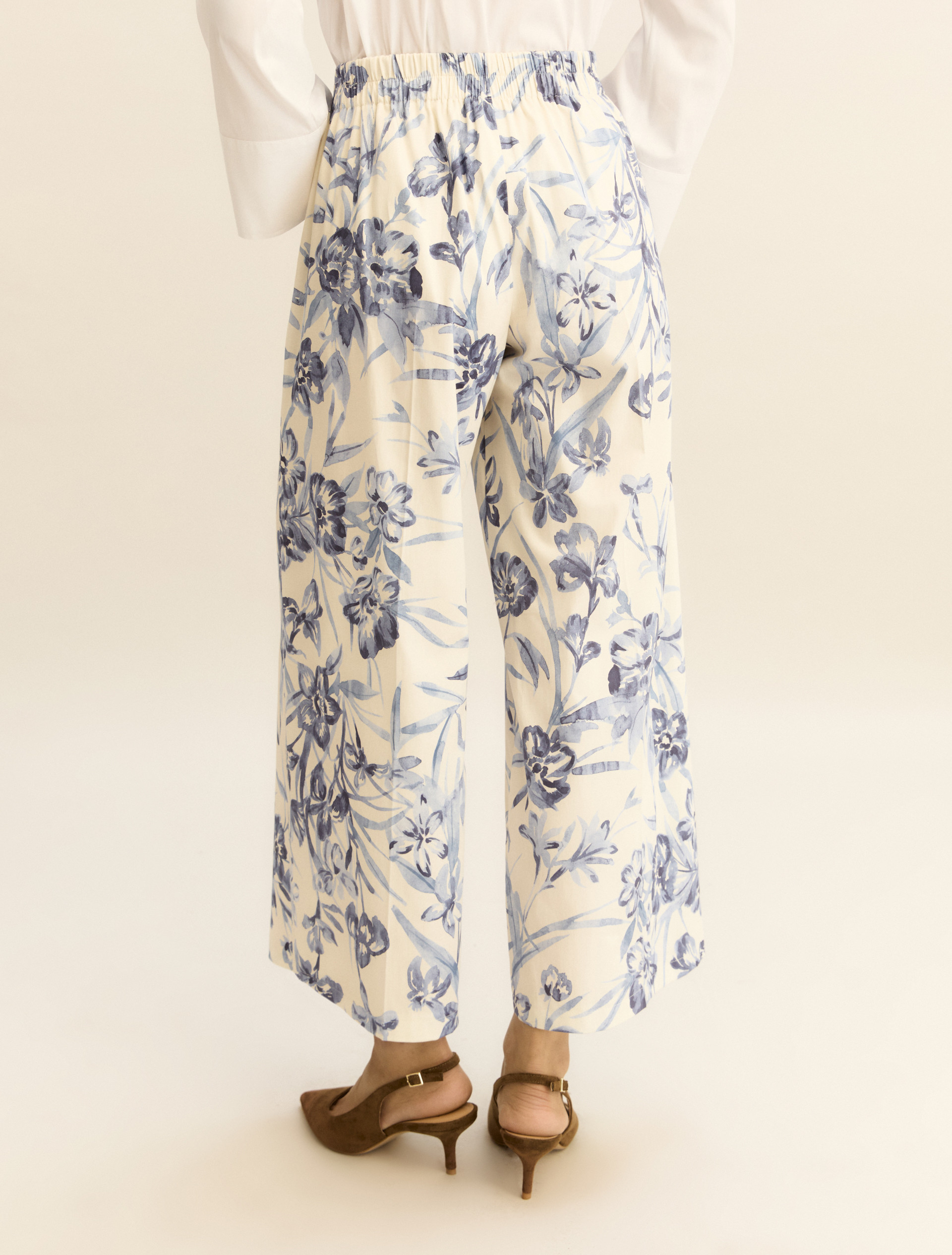 Stretch cotton trousers - LIGHT BLUE - Emme - 3