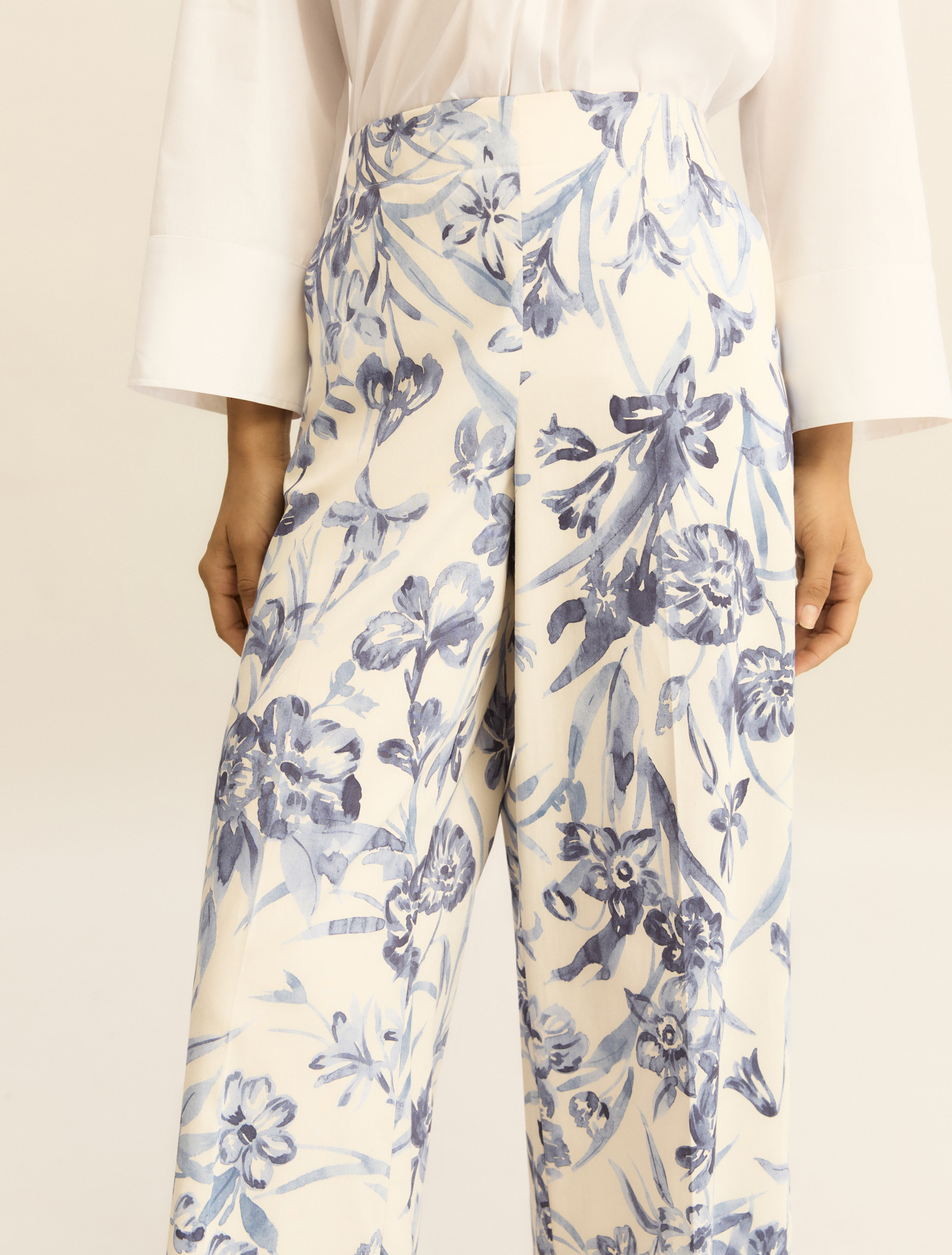 Stretch cotton trousers - LIGHT BLUE - Emme - 6