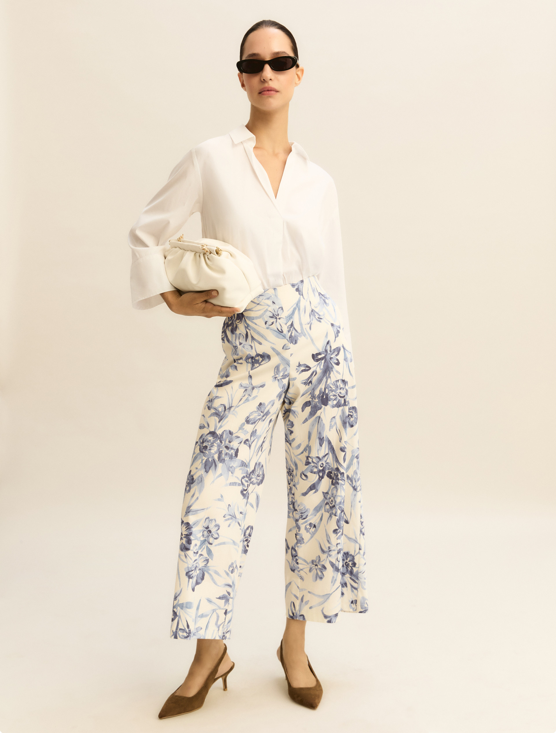 Stretch cotton trousers - LIGHT BLUE - Emme - 2