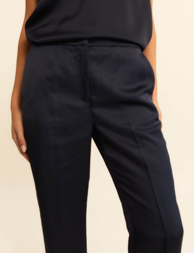Linen and viscose satin trousers - Emme - 6