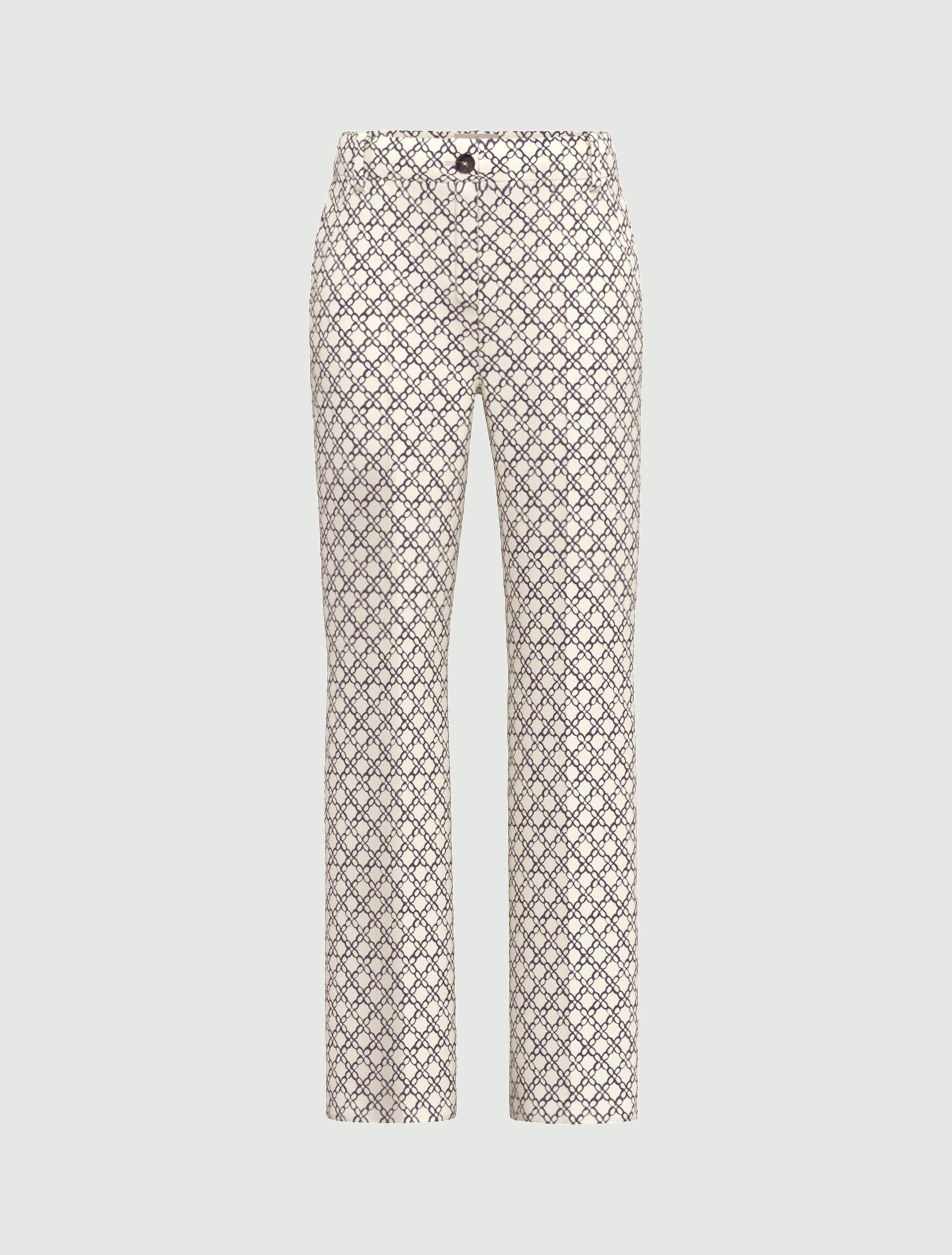Flared stretch cotton trousers - CREAM - Emme - 5