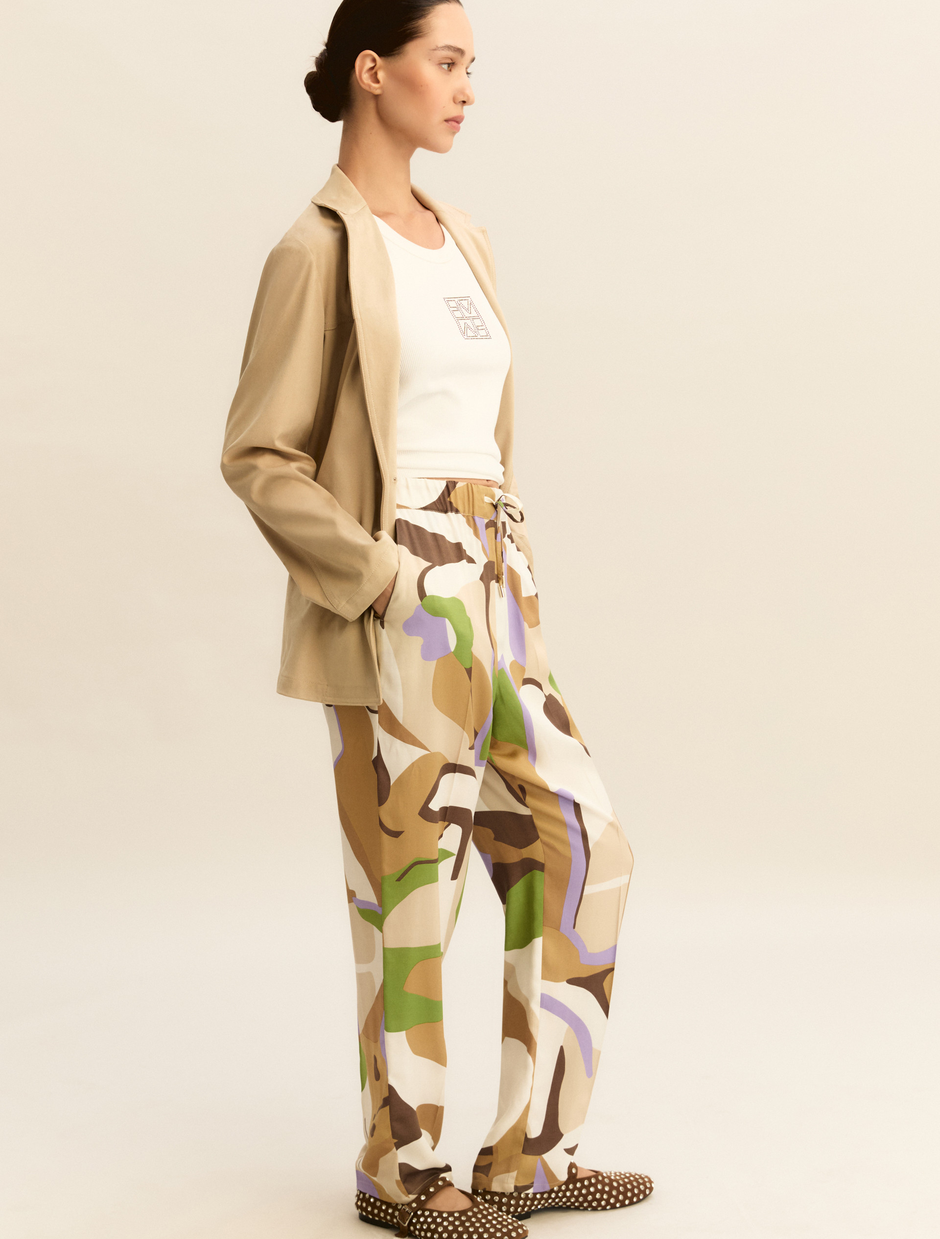 Twill joggers - SAND - Emme - 1