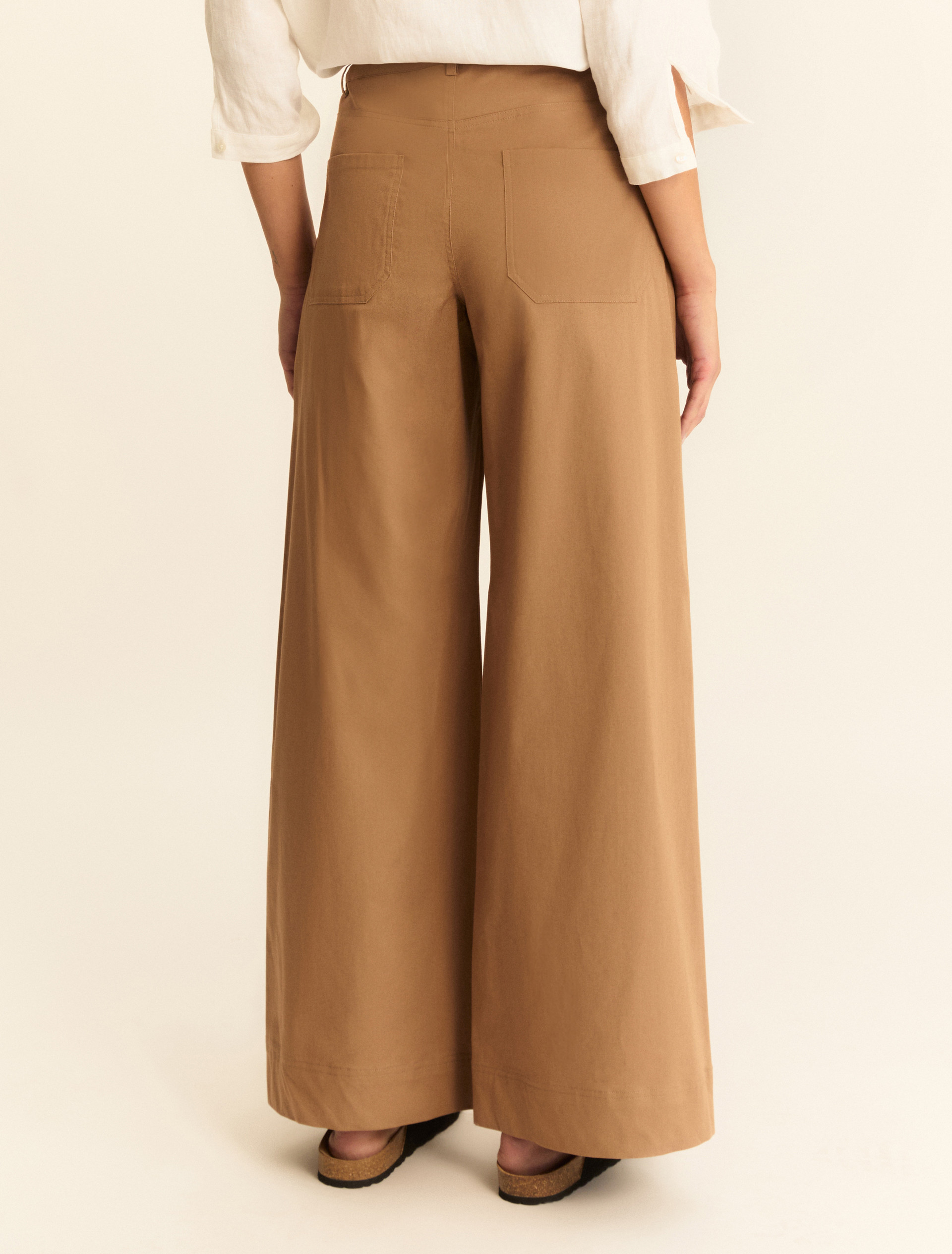 Pantalone wide leg in gabardina stretch - CAMMELLO - Emme - 3