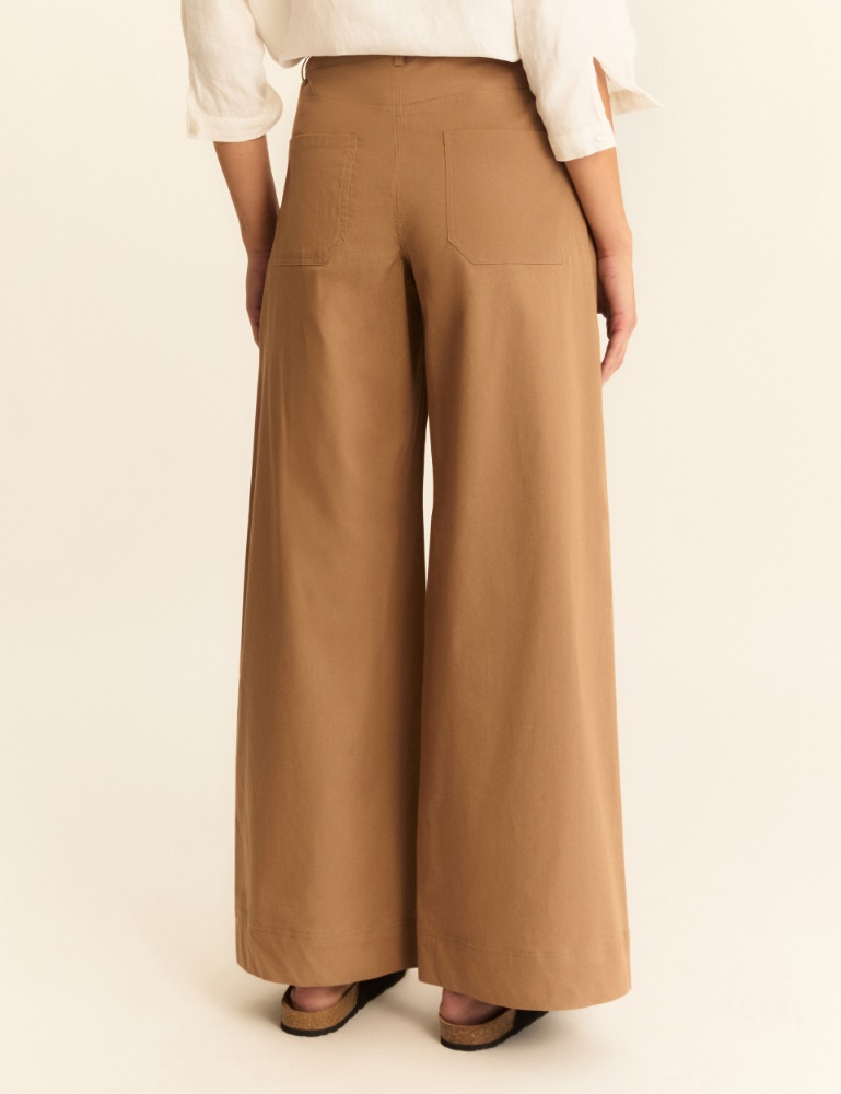 Pantalone wide leg in gabardina stretch - Emme - 3