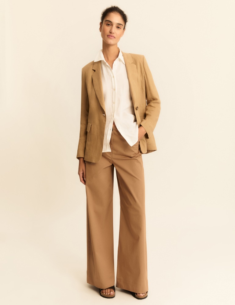 Pantalone wide leg in gabardina stretch - Emme - 2