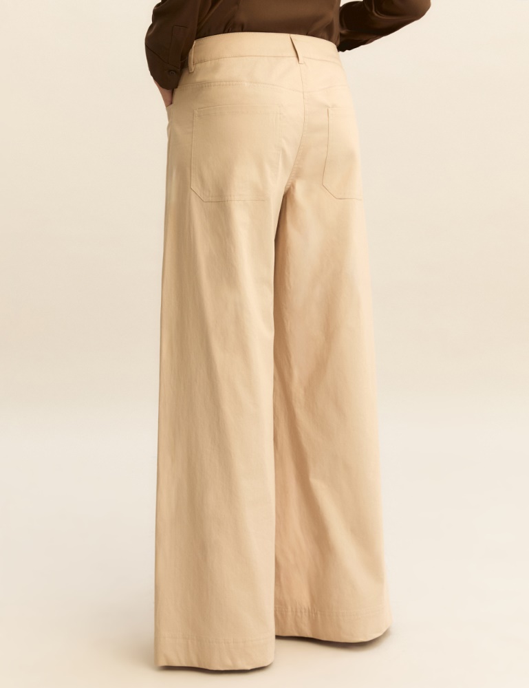 Wide-fit stretch satin 5-pocket trousers - Emme - 3