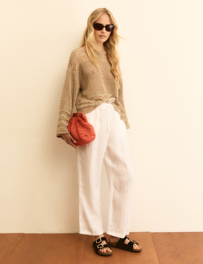 Linen canvas joggers - Emme - 4