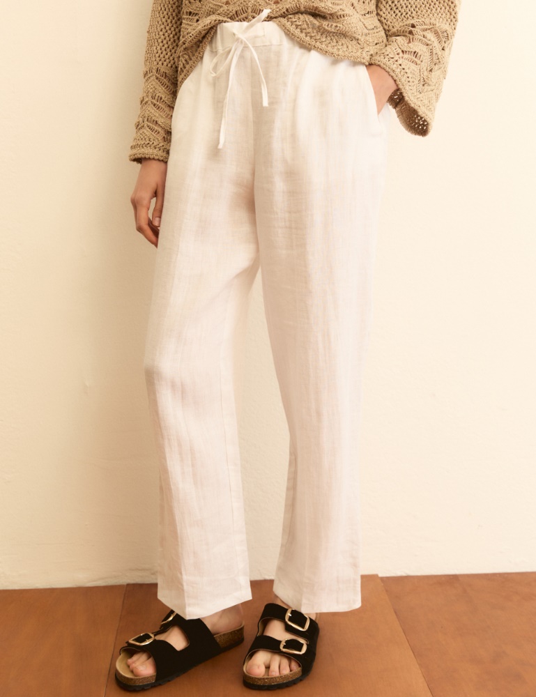 Linen canvas joggers - Emme - 5