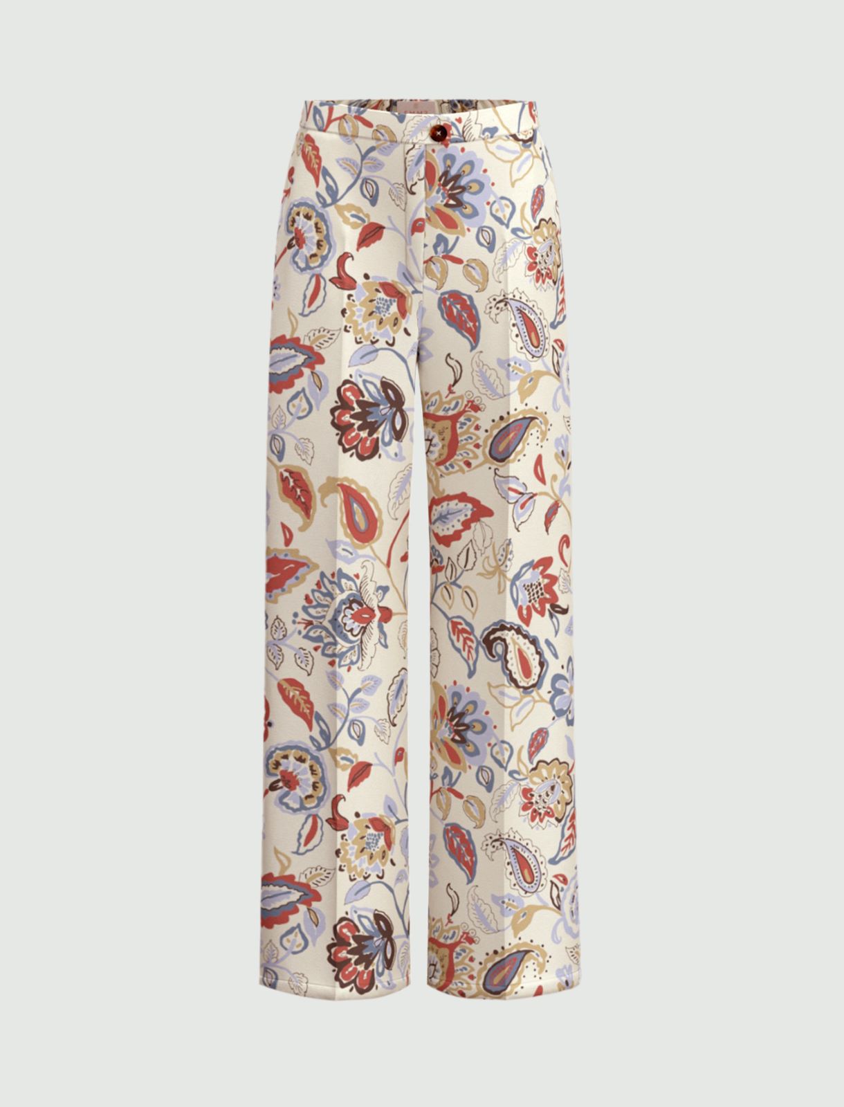 Printed twill trousers - WOOL WHITE - Emme - 4