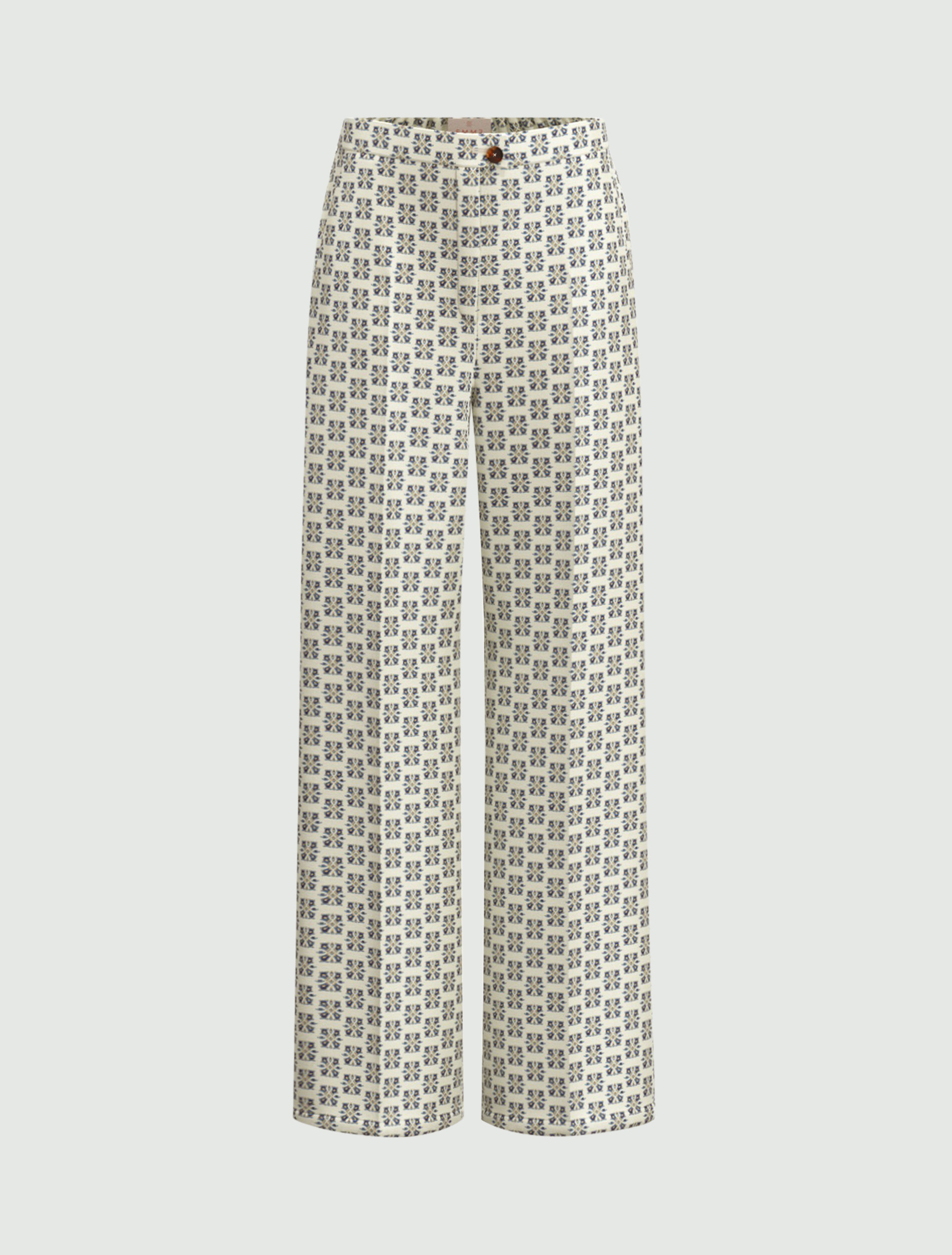 Printed twill trousers - WOOL WHITE - Emme - 4
