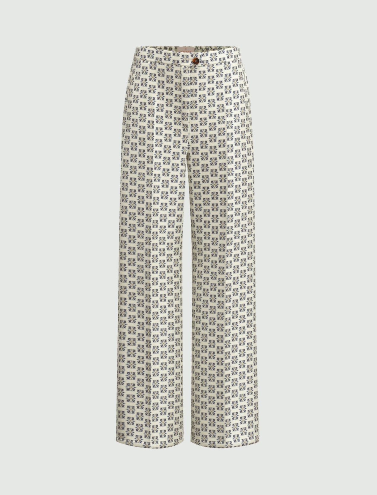 Printed twill trousers - WOOL WHITE - Emme - 4