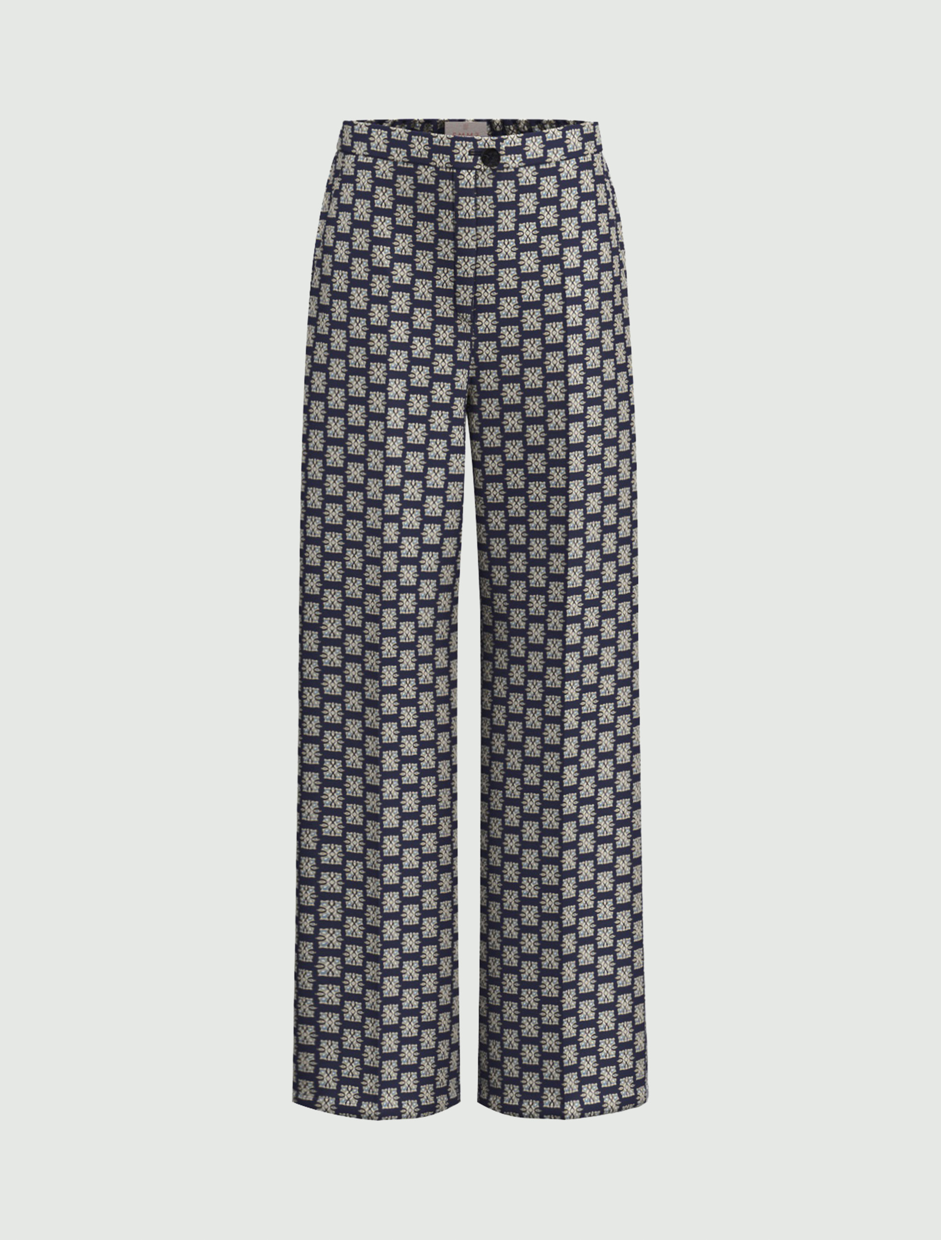 Printed twill trousers - NAVY - Emme - 4
