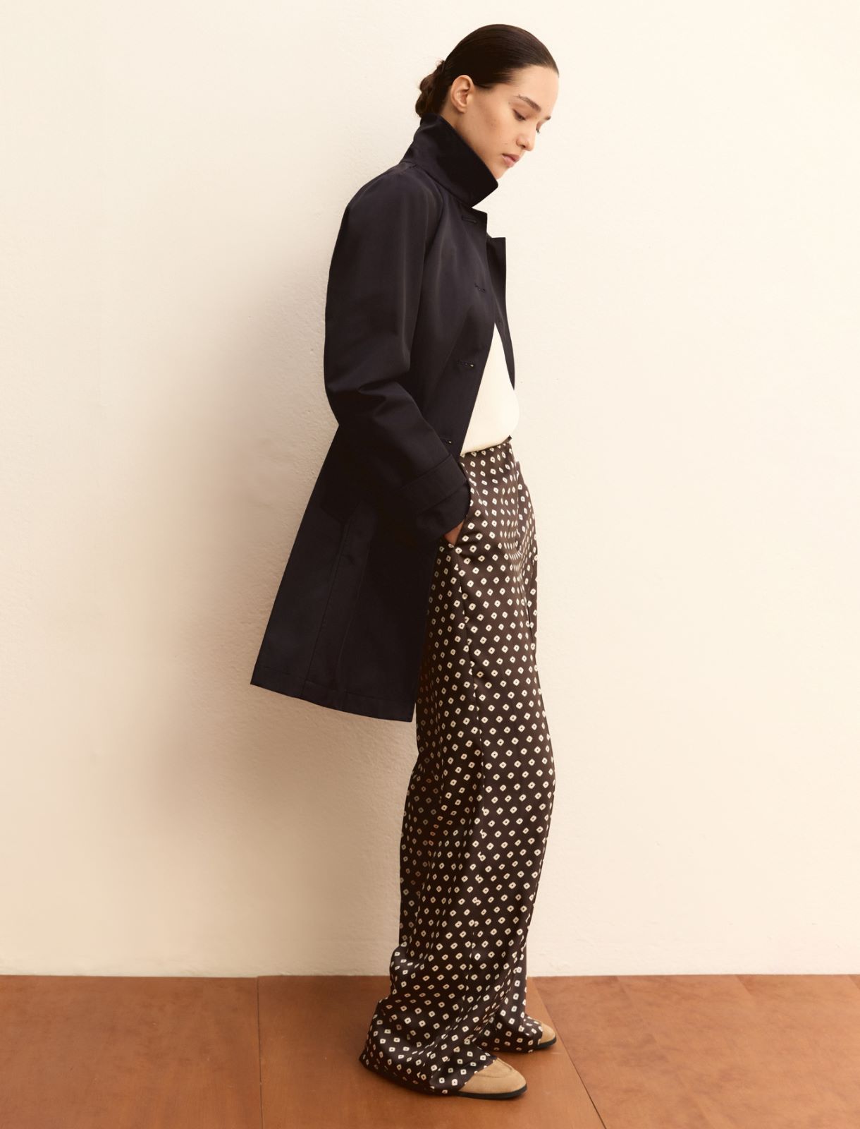 Printed twill trousers - KAKI - Emme