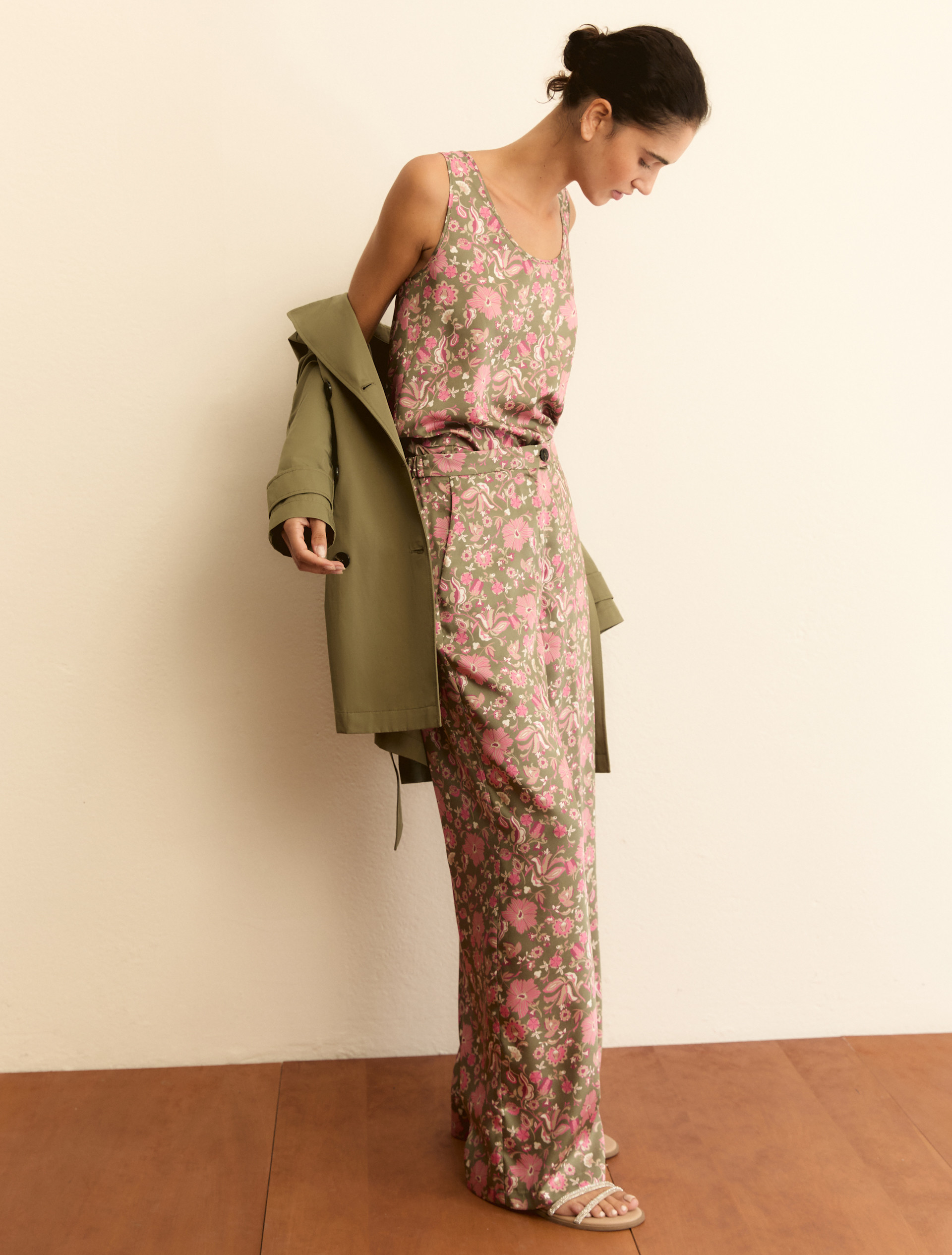 Pantalone in twill stampato - VERDE SOTTOBOSCO - Emme - 1