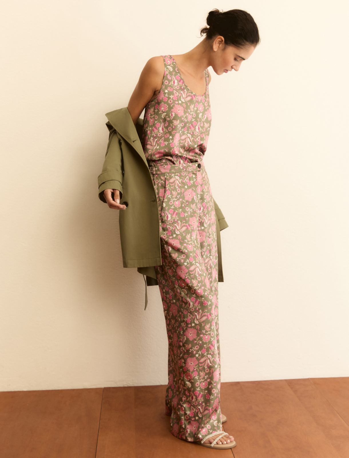 Pantalone in twill stampato - VERDE SOTTOBOSCO - Emme