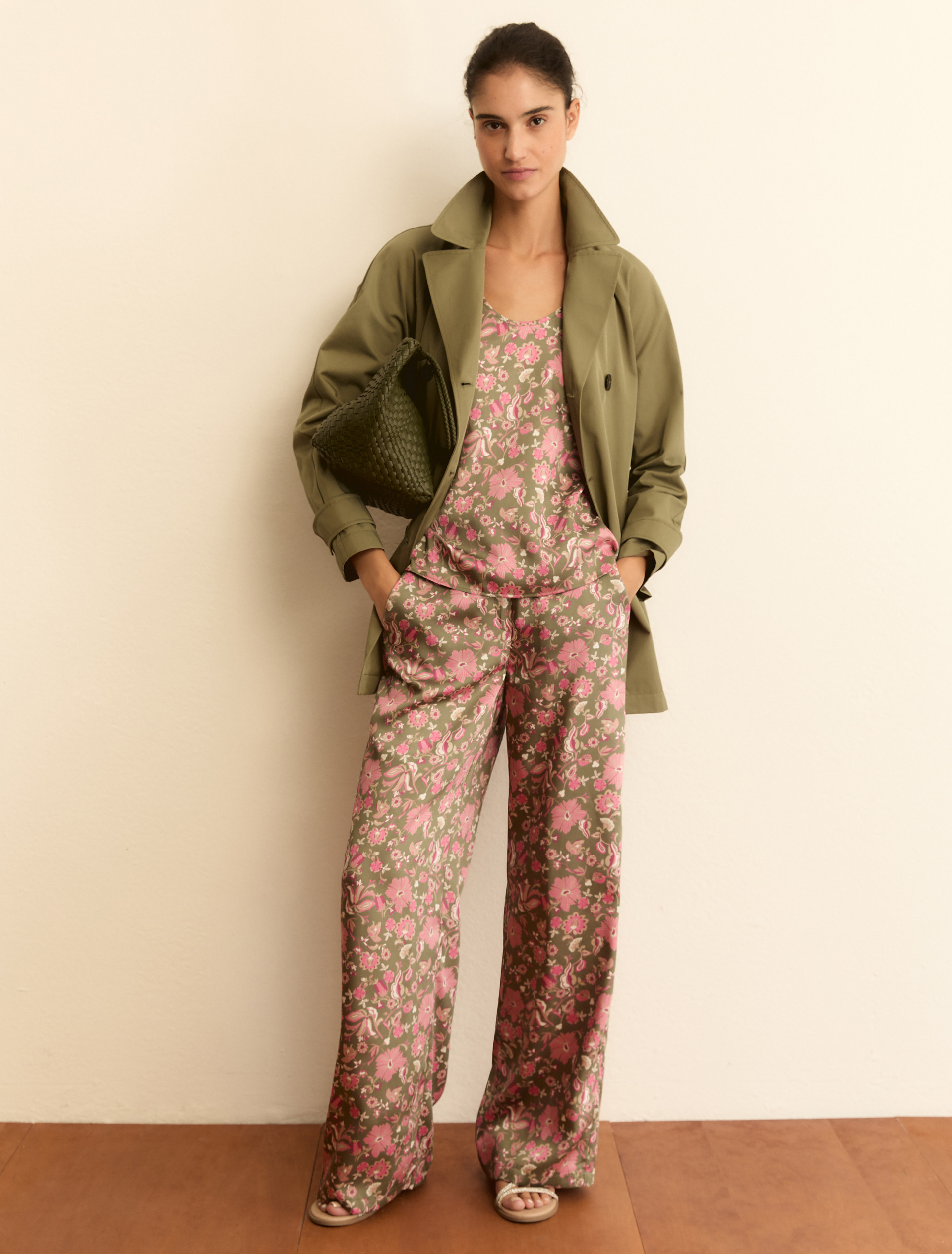 Pantalone in twill stampato - VERDE SOTTOBOSCO - Emme - 2