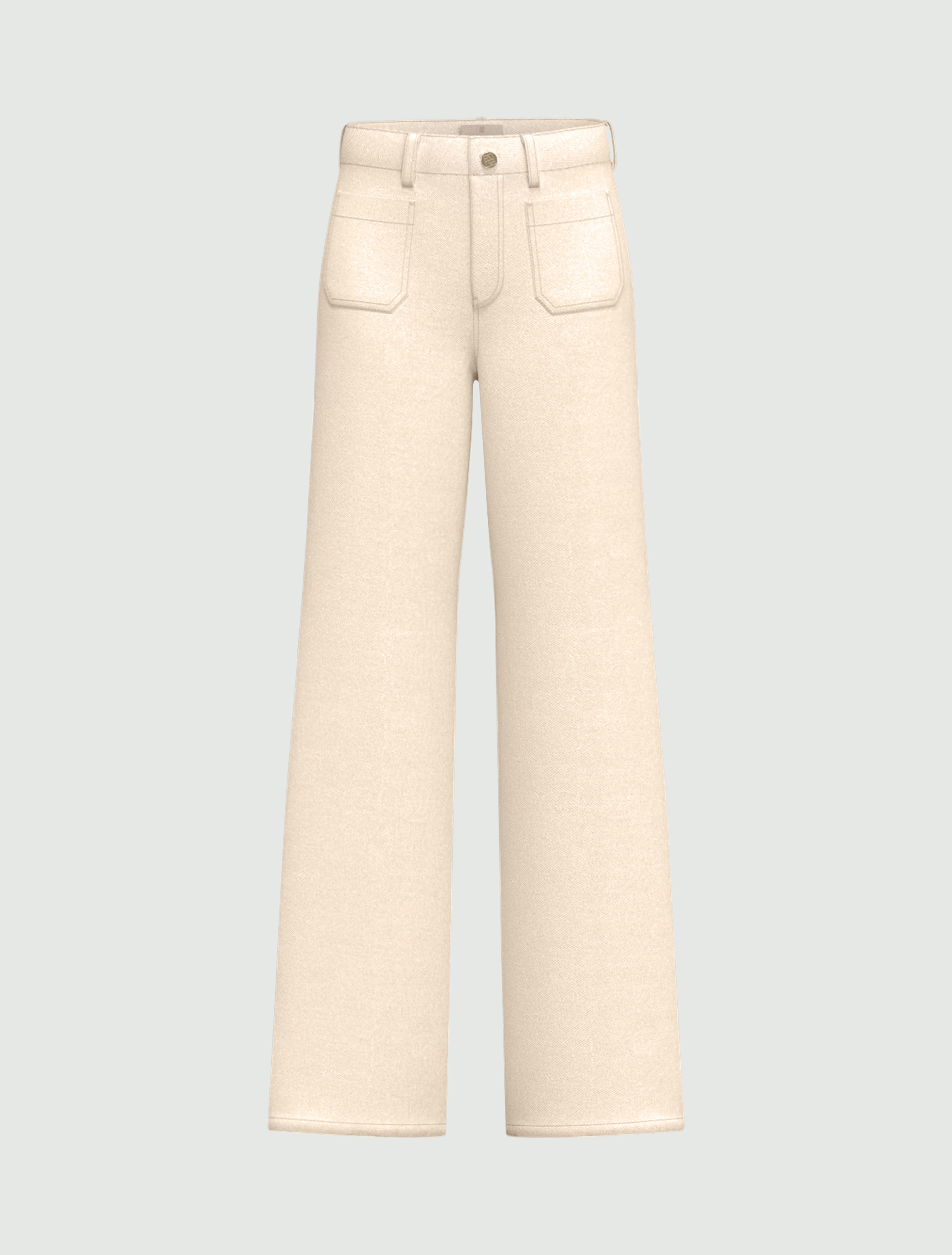 Stretch gabardine trousers - WOOL WHITE - Emme - 4
