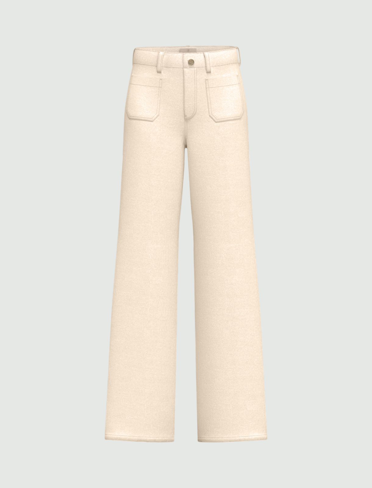 Stretch gabardine trousers - WOOL WHITE - Emme - 4