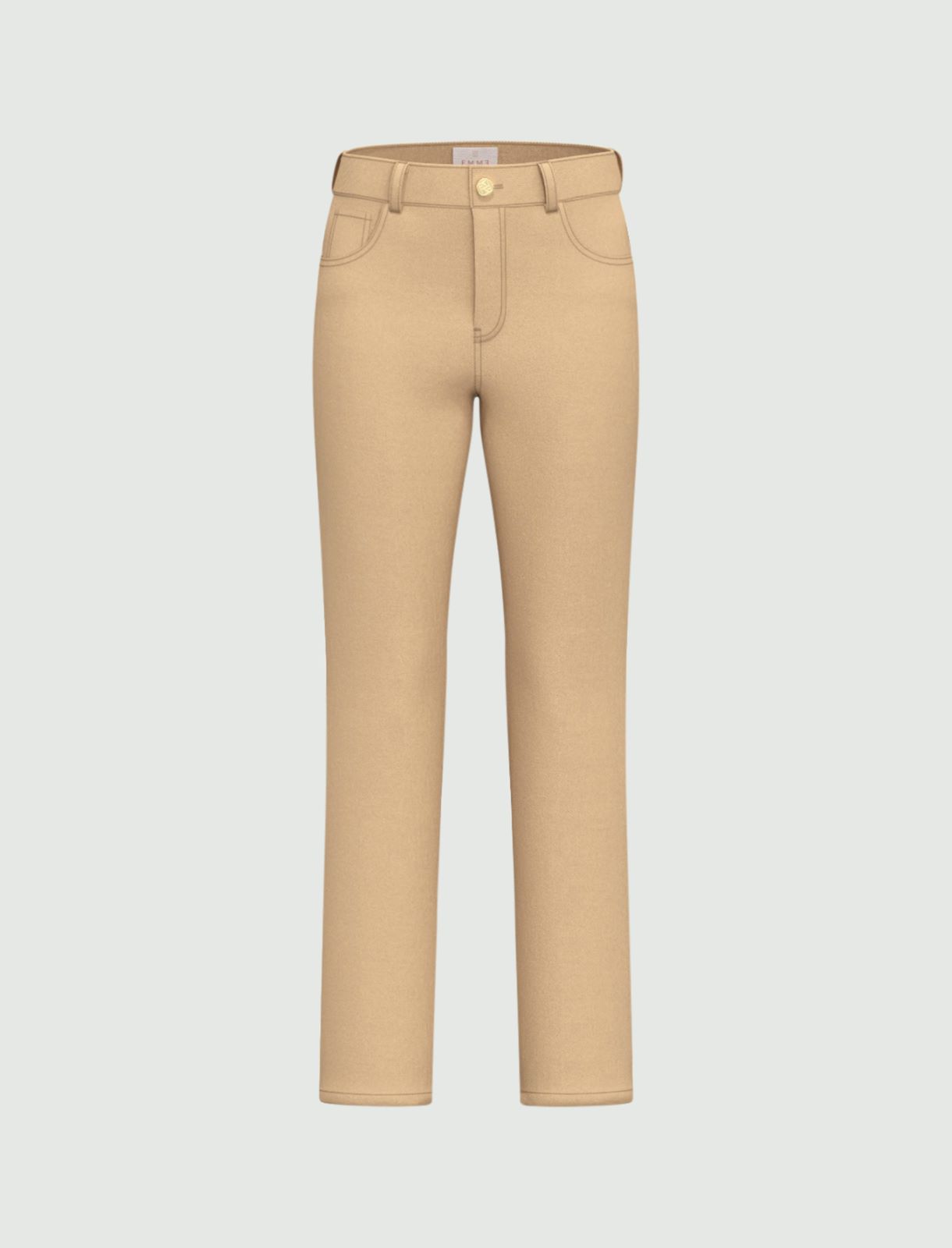 Slim flared 5-pocket trousers in stretch gabardine fabric - BEIGE - Emme - 4
