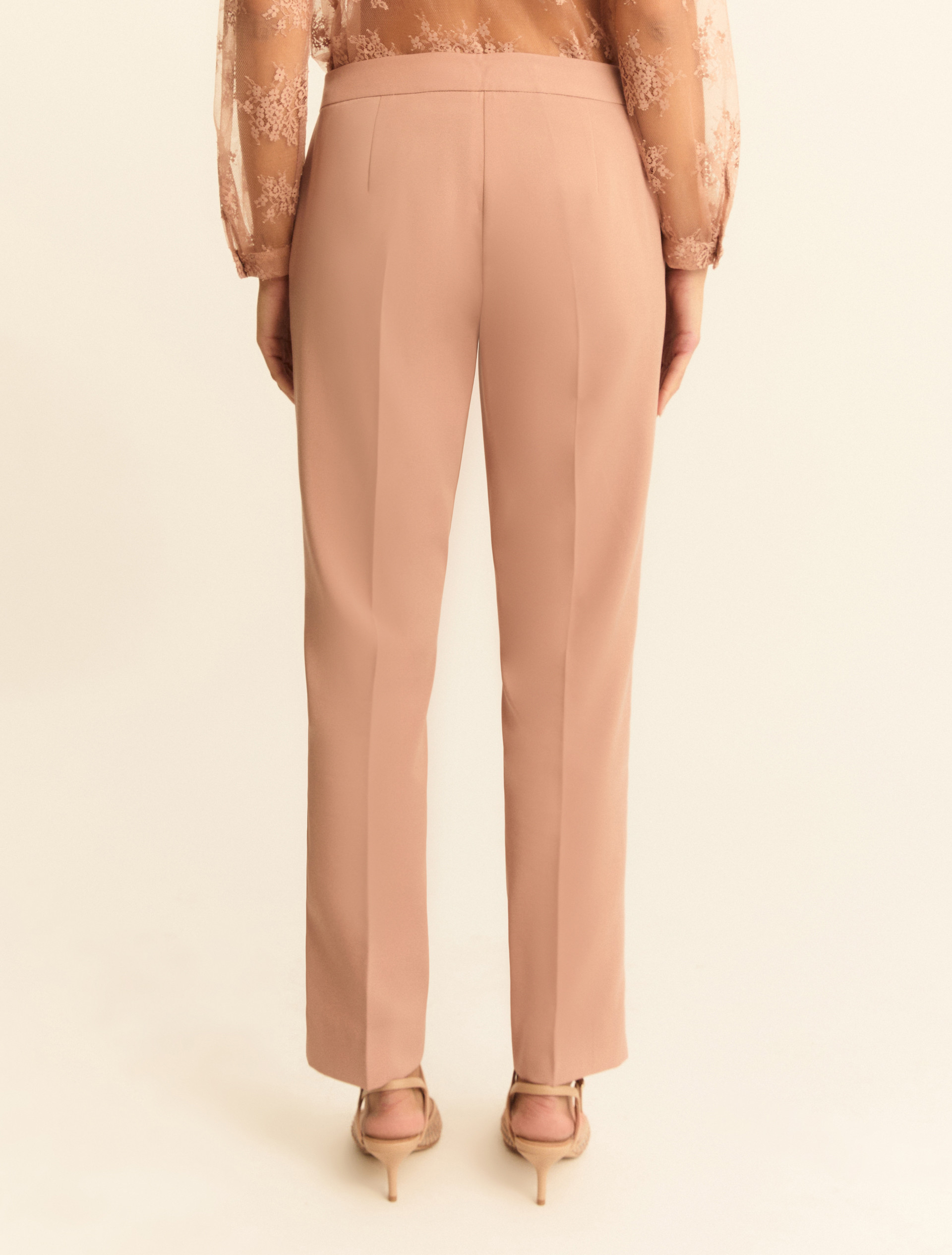 Slim-fit faille trousers - MAUVE - Emme - 3