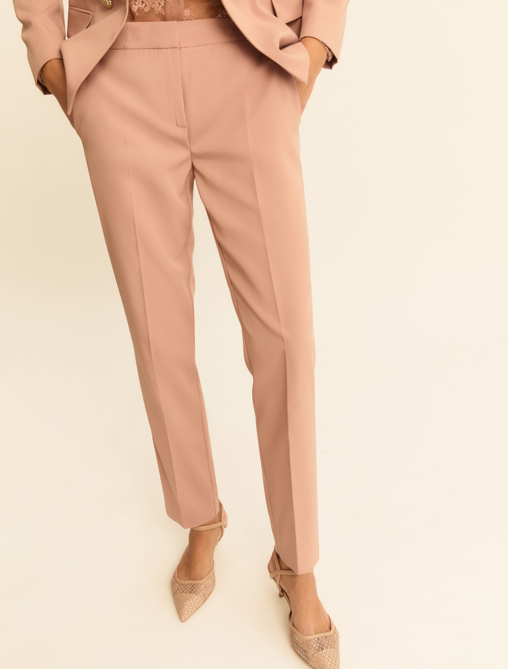 Slim-fit faille trousers - MAUVE - Emme - 5
