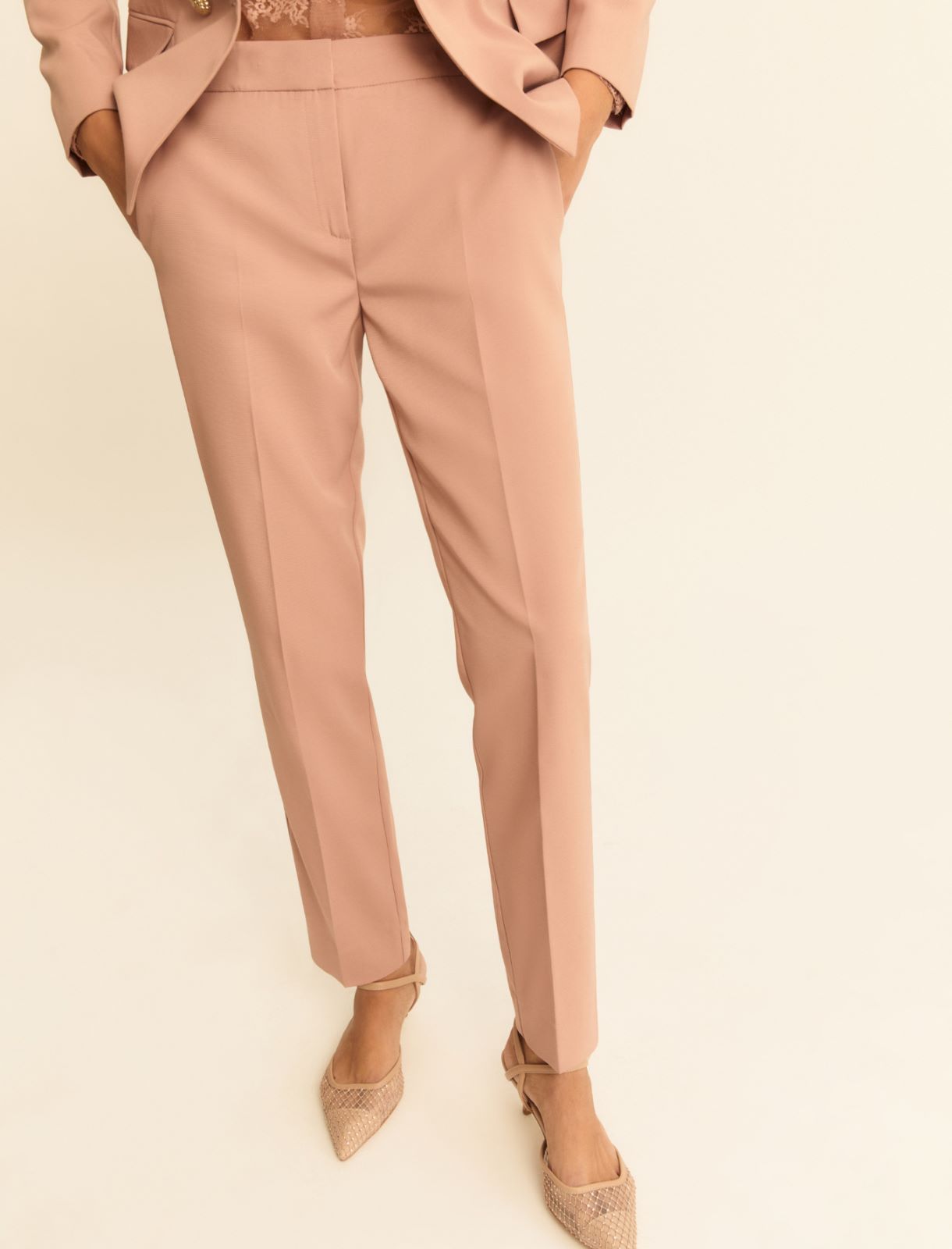 Slim-fit faille trousers - MAUVE - Emme - 5