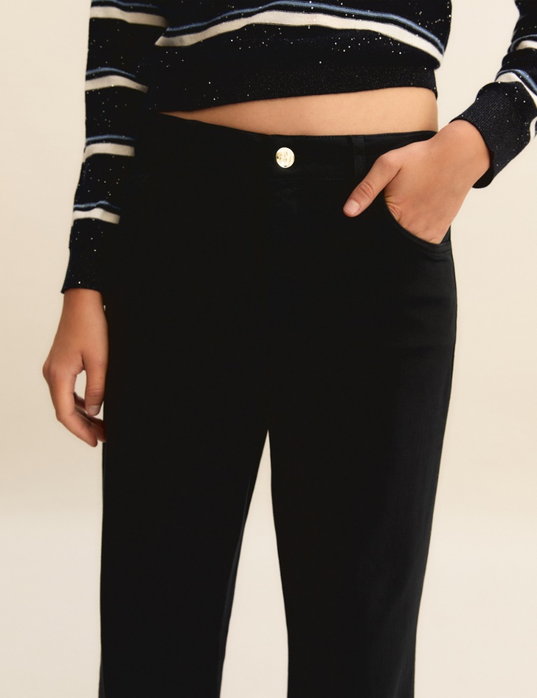 Straight-fit stretch gabardine 5-pocket trousers - Emme - 4