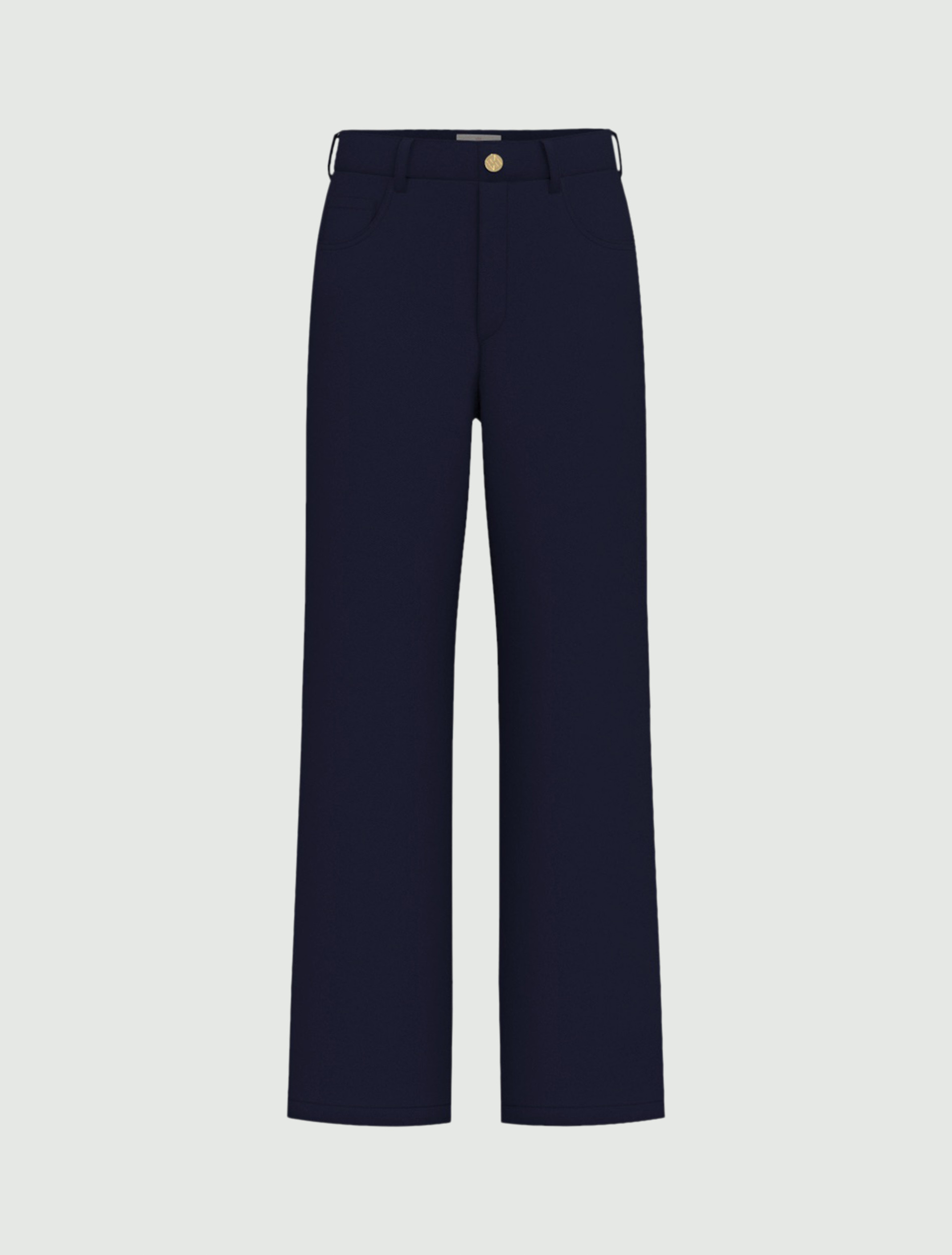 Straight-fit stretch gabardine 5-pocket trousers - NAVY - Emme - 4