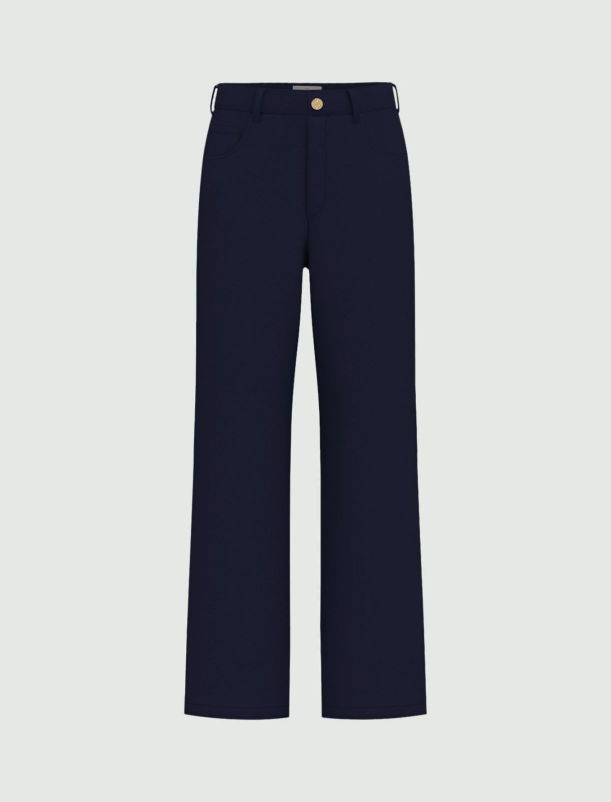 Straight-fit stretch gabardine 5-pocket trousers - NAVY - Emme - 4
