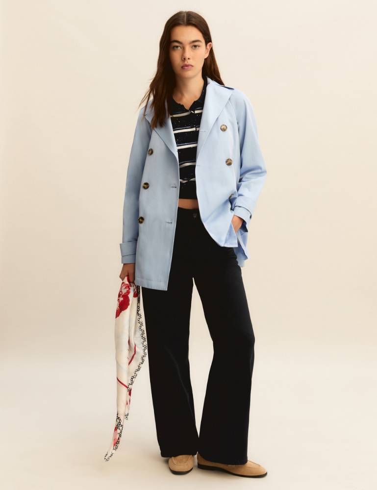 Straight-fit stretch gabardine 5-pocket trousers - Emme - 2