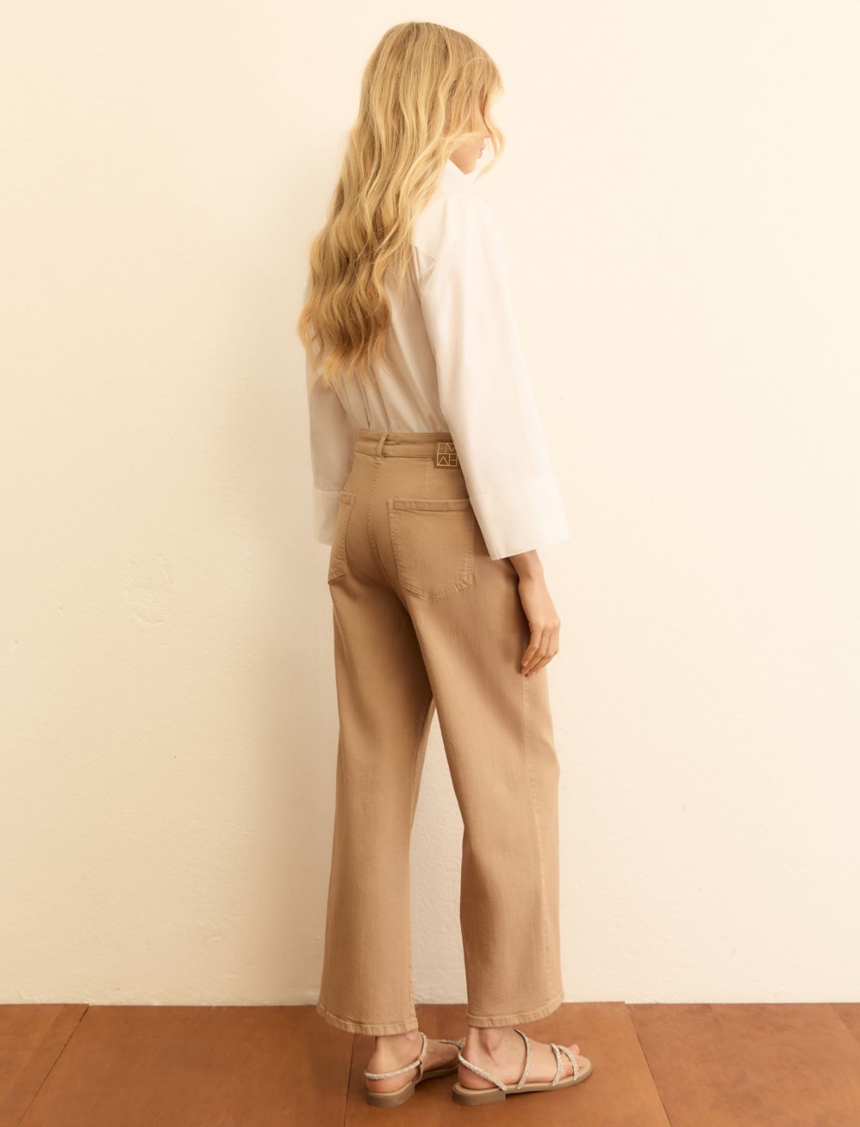 5 tasche dritto in gabardina stretch - BEIGE - Emme - 3