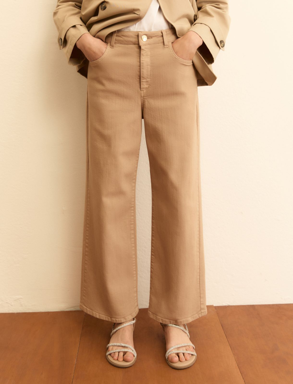 5 tasche dritto in gabardina stretch - BEIGE - Emme - 6