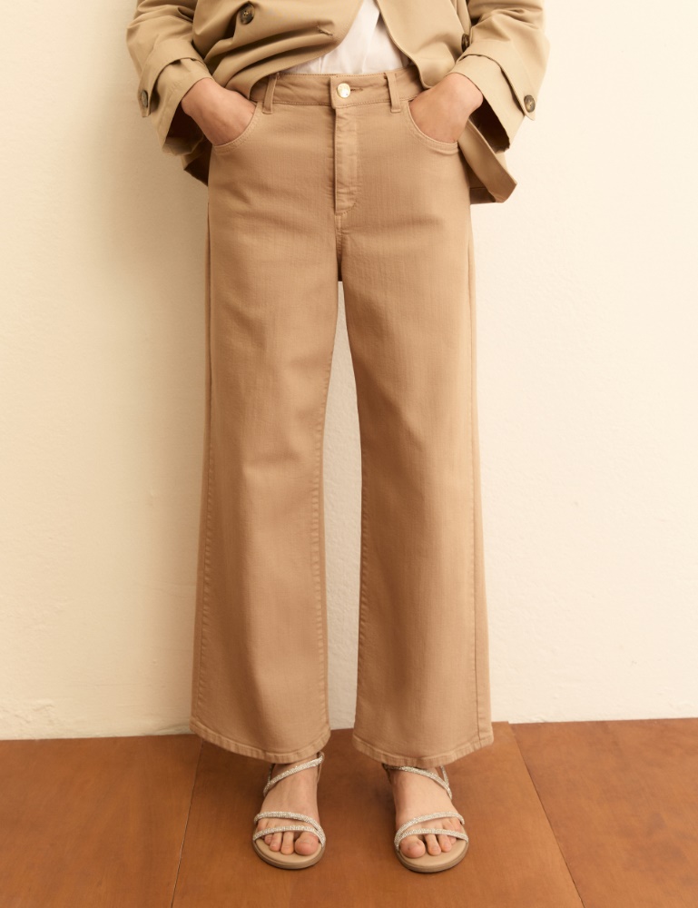 Straight-fit stretch gabardine 5-pocket trousers - Emme - 2