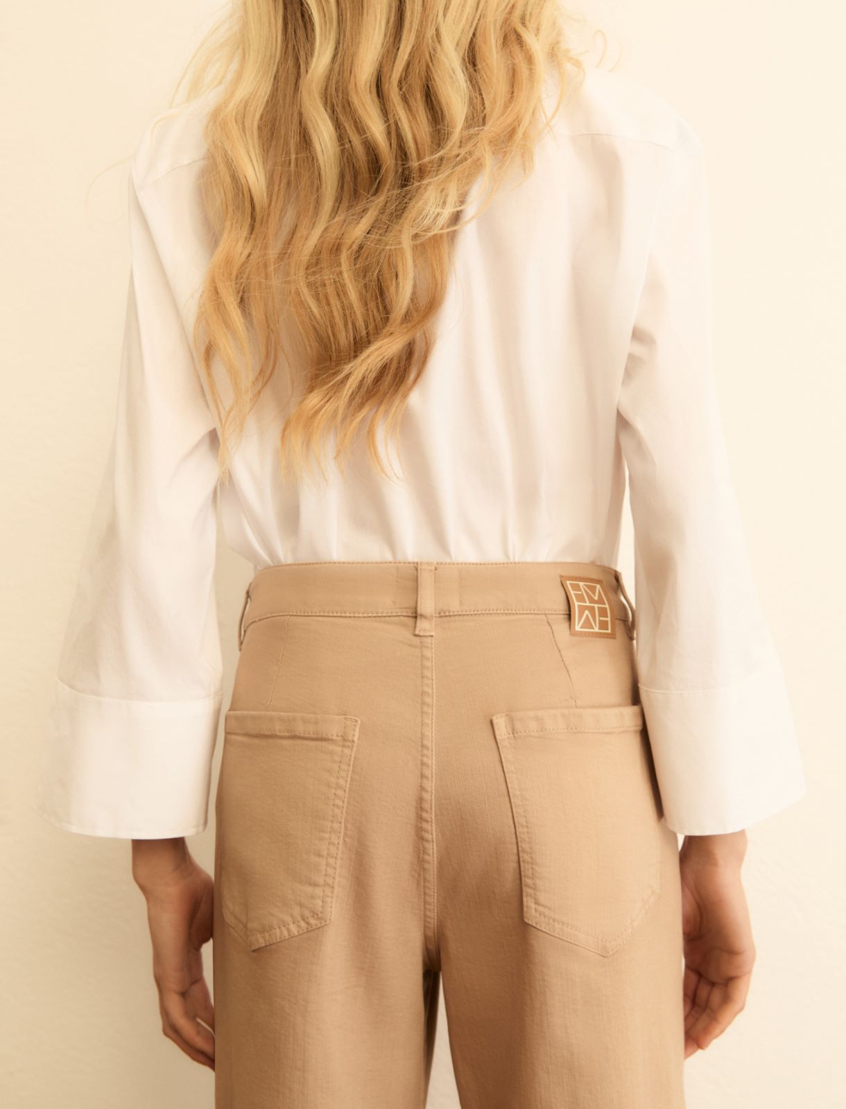 5 tasche dritto in gabardina stretch - BEIGE - Emme - 7