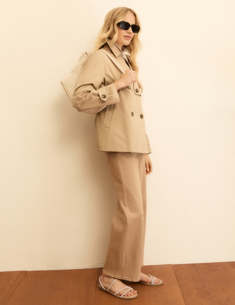 Straight-fit stretch gabardine 5-pocket trousers - Emme - 4