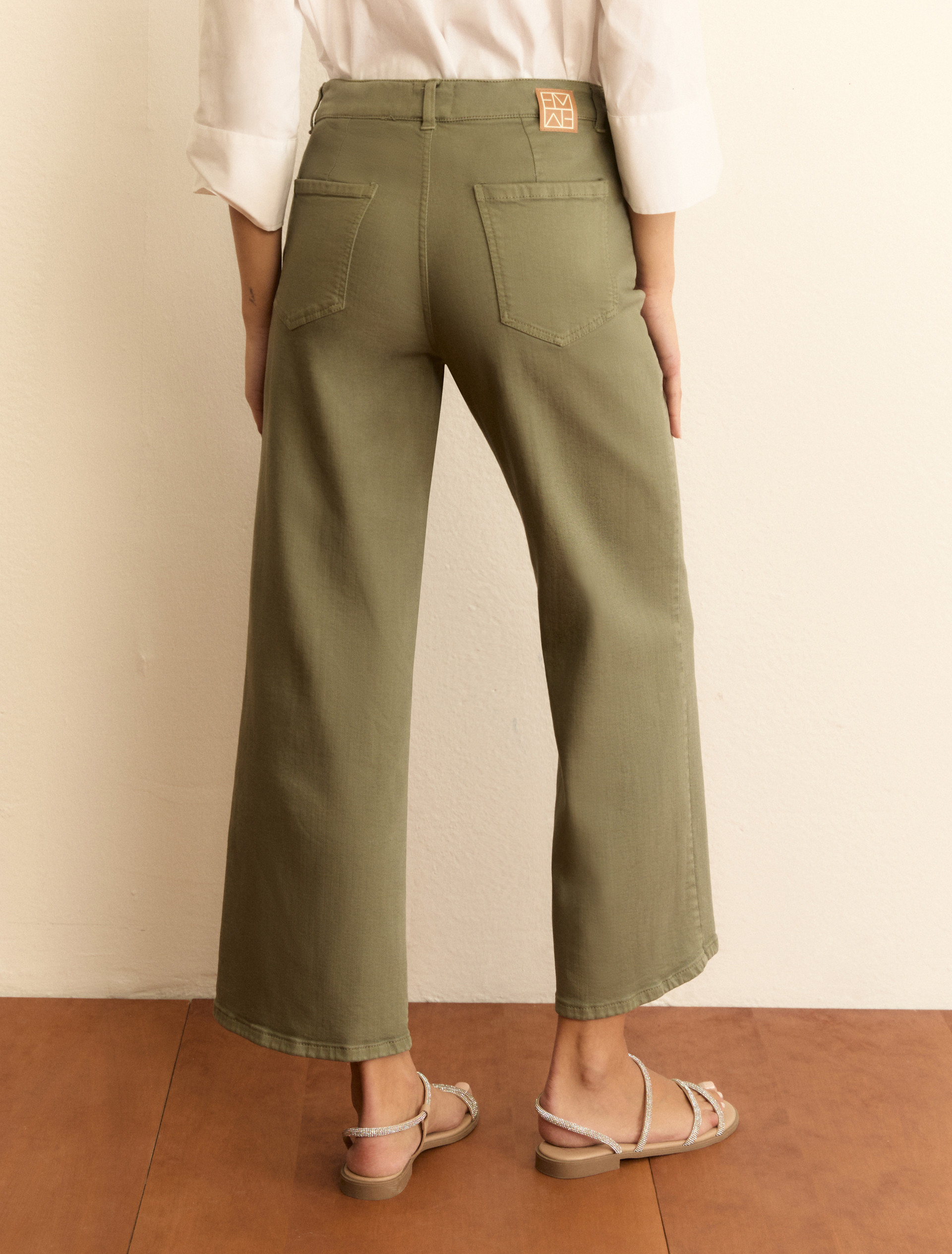 5 tasche dritto in gabardina stretch - VERDE SOTTOBOSCO - Emme - 3