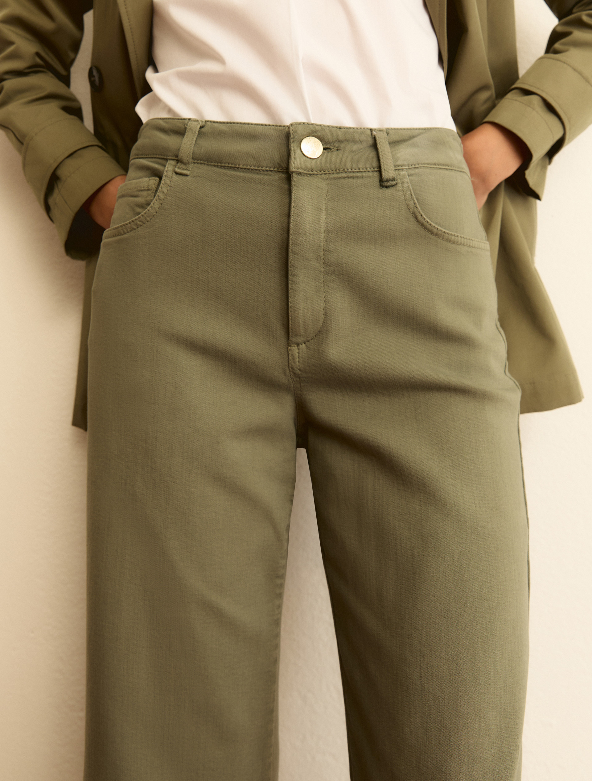 5 tasche dritto in gabardina stretch - VERDE SOTTOBOSCO - Emme - 5