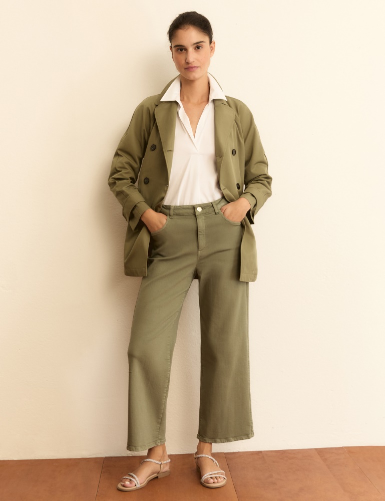 Straight-fit stretch gabardine 5-pocket trousers - Emme - 4