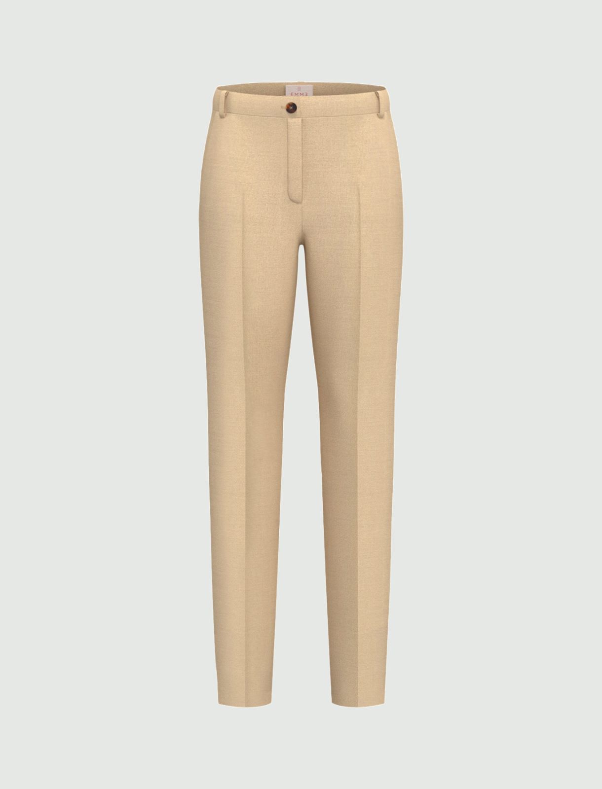 Pantaloni slim in twill di misto lino - BEIGE - Emme - 4