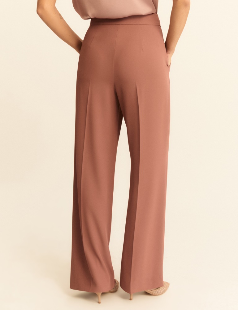 Plain-woven stretch fabric trousers - Emme - 3